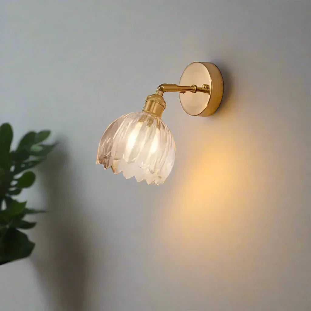 Wandlampe Tulpe Retro Glas Blumen Design Metall Vintage Stimmungsbeleuchtung | Restfield