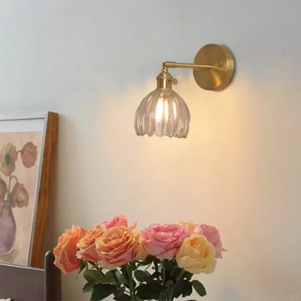Wandlampe Tulpe Retro Glas Blumen Design Metall Vintage Stimmungsbeleuchtung | Restfield