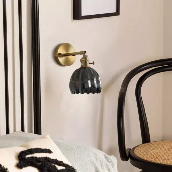 Wandlampe Tulpe Retro Glas Blumen Design Metall Vintage Stimmungsbeleuchtung | Restfield