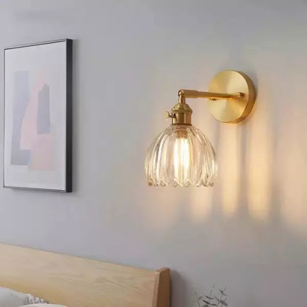 Wandlampe Tulpe Retro Glas Blumen Design Metall Vintage Stimmungsbeleuchtung | Restfield