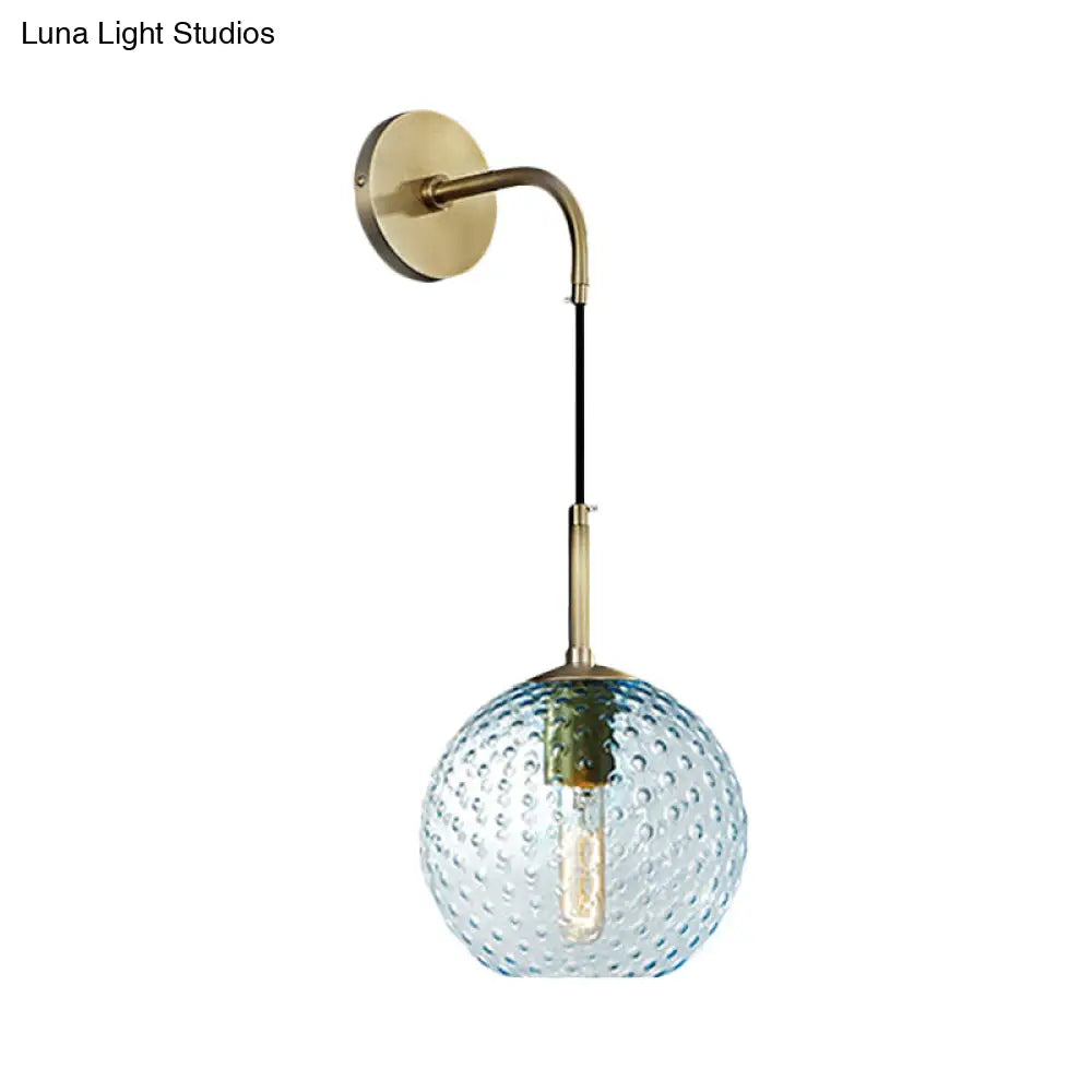 Wandleuchte mit Glaskugel und Messingfinish, Retro-Design, 75 cm hoch, E26-/E27-Fassung, stimmungsvolle Vintage-Beleuchtung | Sansoti
