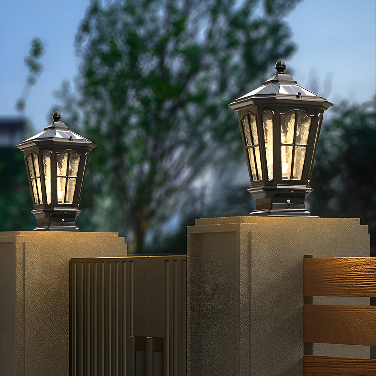 Sonnenlampe Pfosten Außenleuchte Schwarz Aluminium Garten Einfahrt Sockel Laterne Vintage Solar Gartenbeleuchtung Zaunpfosten Lampe Außenbeleuchtung | Restfield
