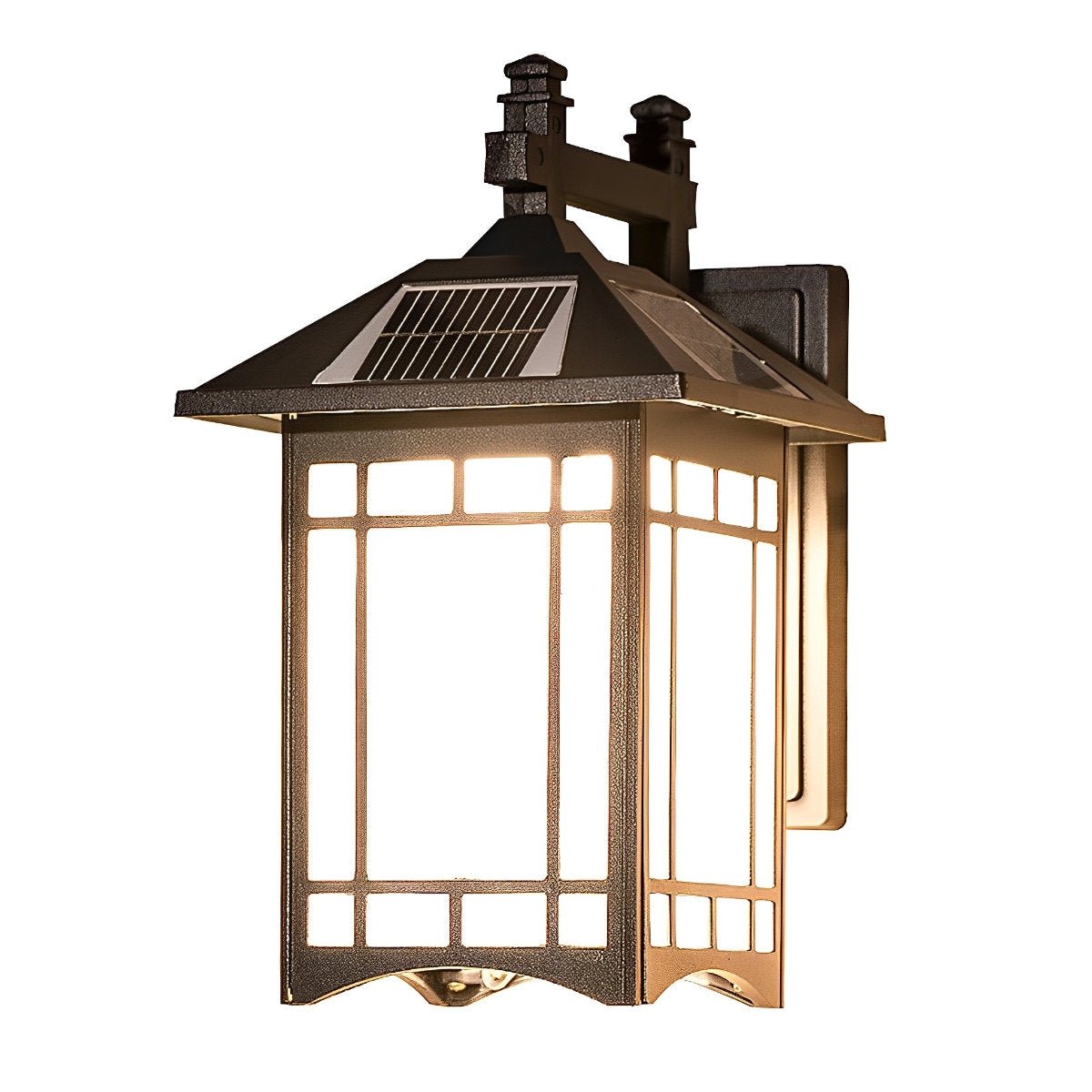 Außenleuchte Solar Wandleuchte Aluminium Schwarz Bronze Garten Klassisch Laterne Außenwandleuchte Solarenergie IP55 Villa Einfahrt Veranda | Restfield