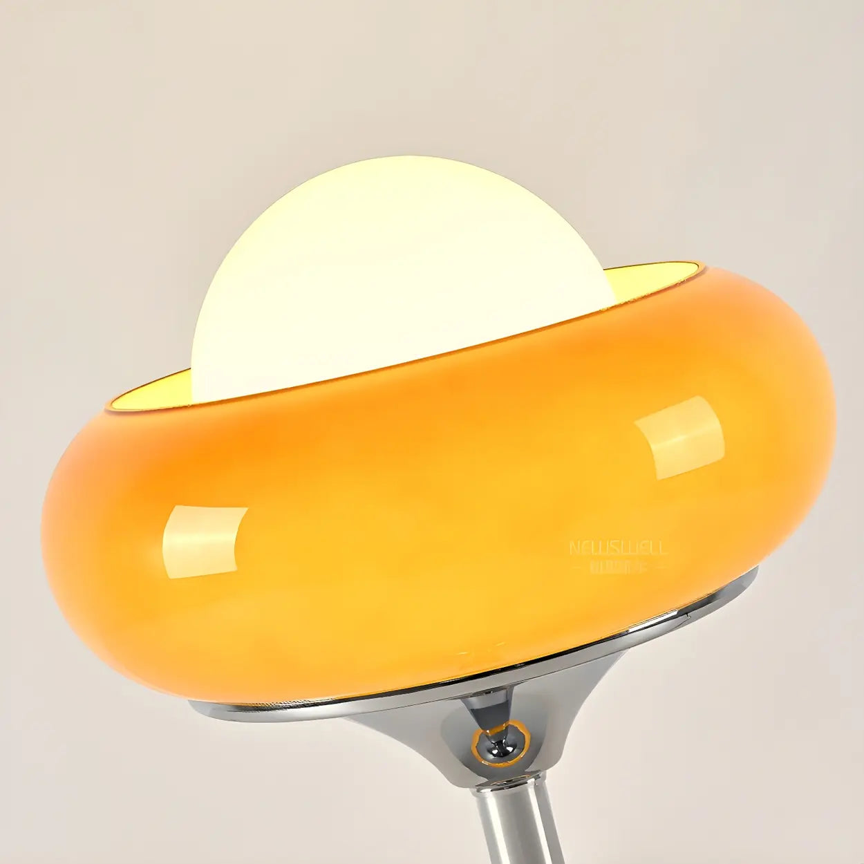 Vloerlamp Glas Retro Bol E27 Metaal Geel 155cm Sfeerverlichting Woonkamer | Sansoti