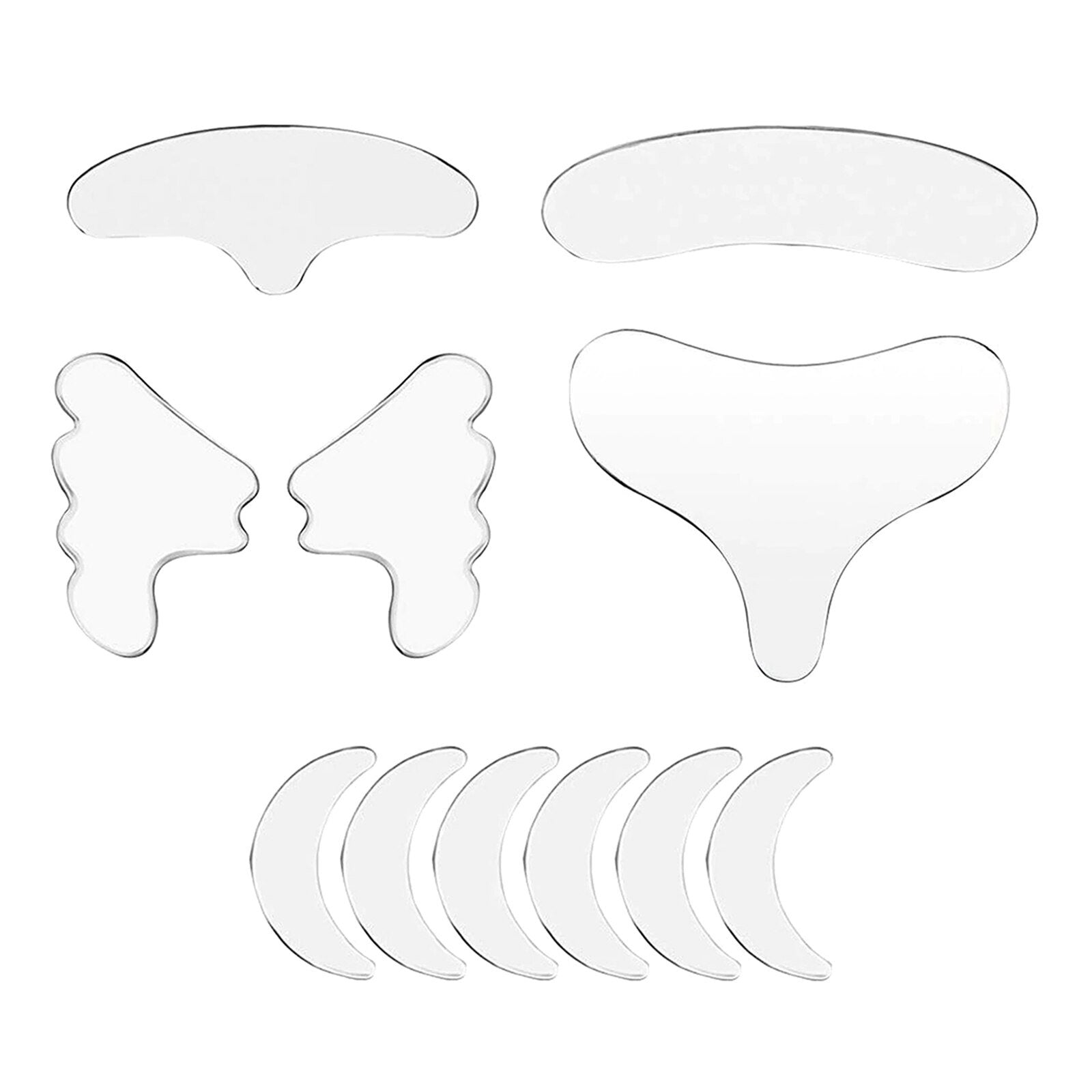 Herbruikbare Siliconen Rimpelpleister Set Voorhoofd Ogen Decolleté Hydraterende Anti-Aging Huidverzorging | Sansoti