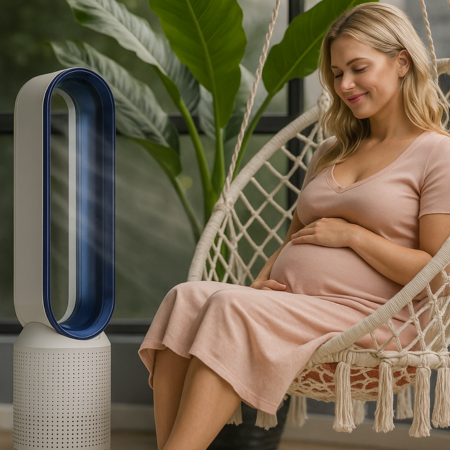 Draagbare Bladeloze Ventilator met Luchtzuivering Afstandsbediening Stille Werking Slaapkamer Kantoor | Sansoti