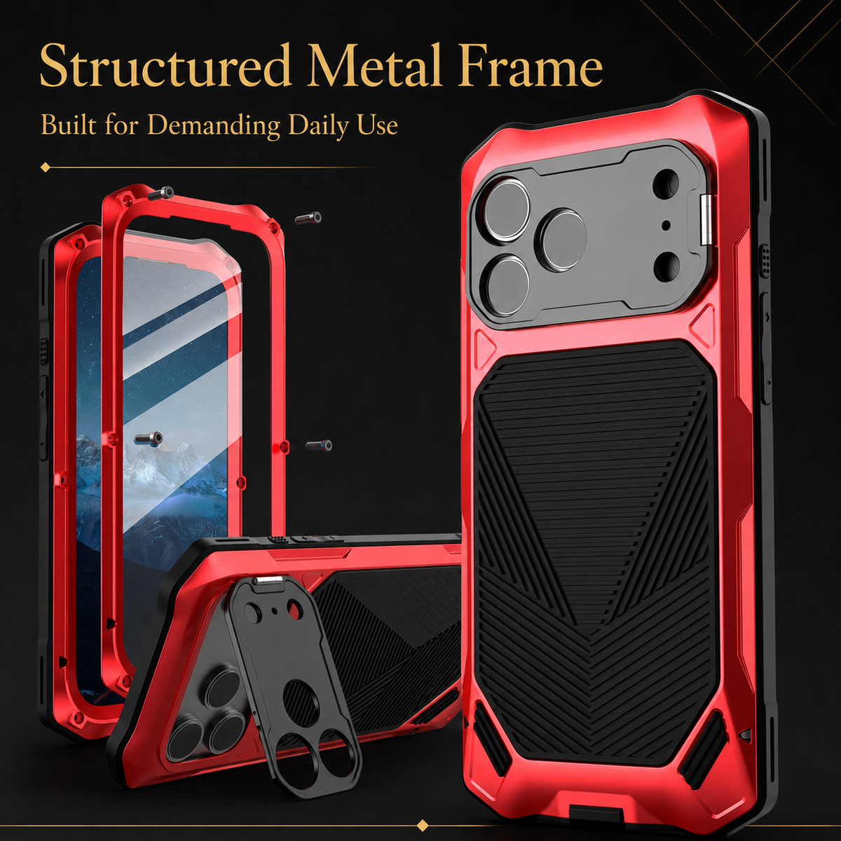 Metal Phone Case with Integrated Screen Protection for iPhone 17 Series Air Version, Full Protection | Sansoti