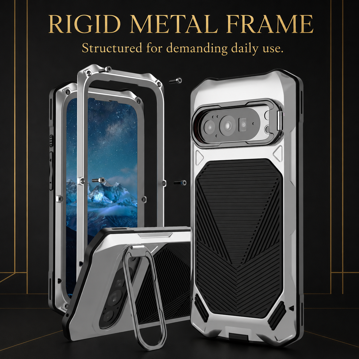 Silicone Phone Case with Integrated Screen Protection for Google Pixel Smartphones, Full Protection | Sansoti