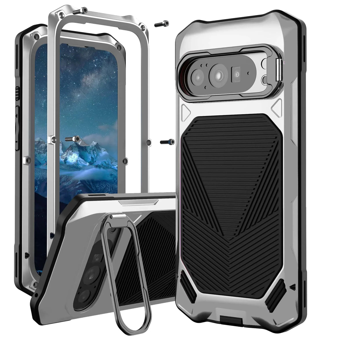 Silicone Phone Case with Integrated Screen Protection for Google Pixel Smartphones, Full Protection | Sansoti