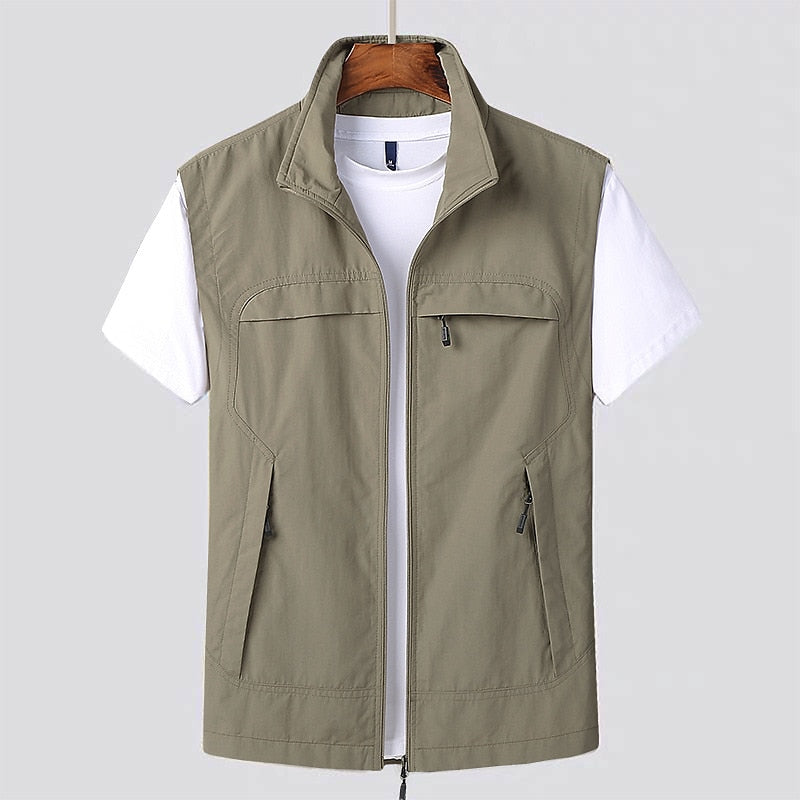 Sneldrogende Outdoor Bodywarmer met Meerdere Zakken voor Heren Mesh Ademend Vest Mourloos voor Vissen Wandelen Kamperen Actief Buitenleven | Sansoti
