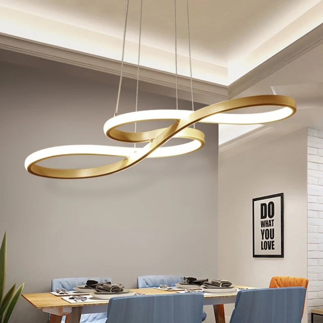 Suspension LED Anneaux Dimmable Télécommande Aluminium Salle à manger Salon Moderne
