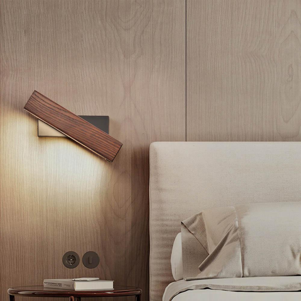 Wandlamp Hout LED Draaibaar Warm Licht Binnen Slaapkamer Woonkamer Wandverlichting Modern Design | Sansoti