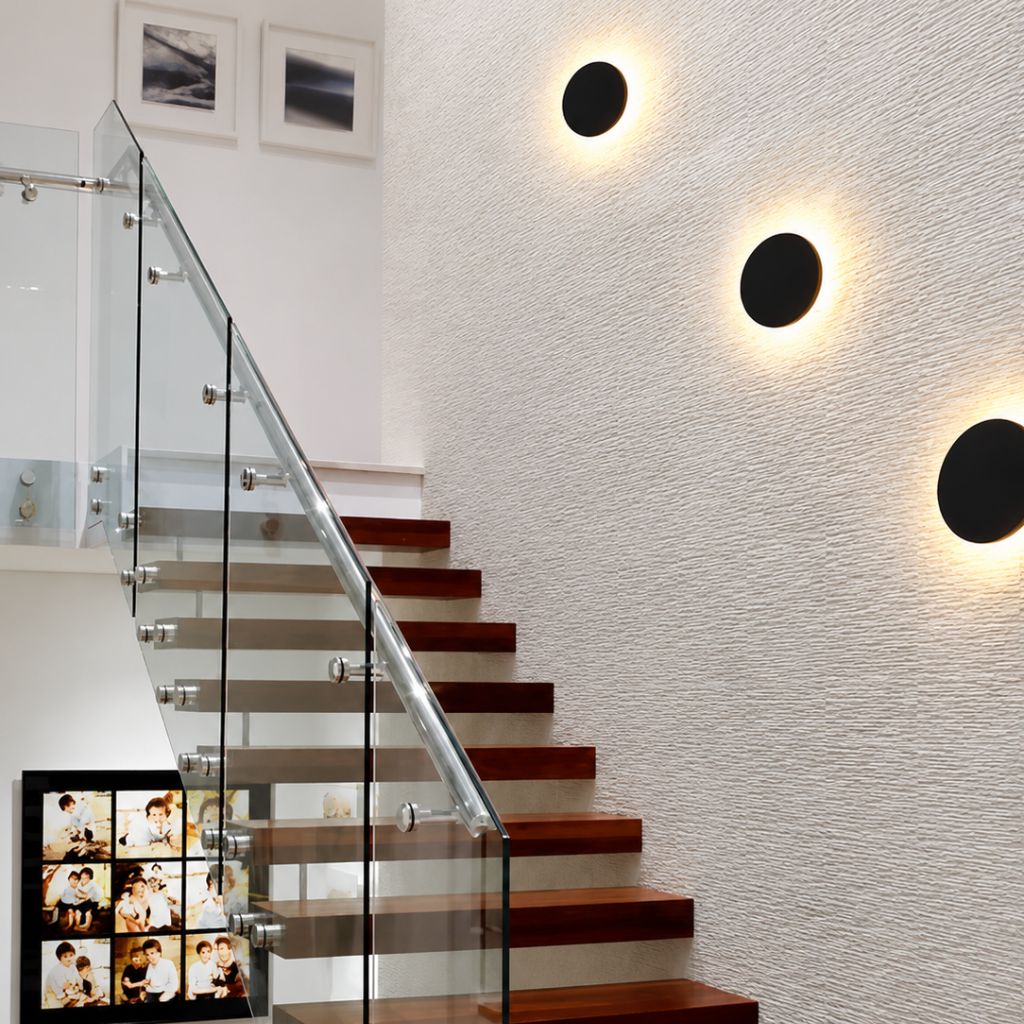Runde LED-Wandleuchte mit Hintergrundbeleuchtung Aluminium-Acryl-Design Flur Schlafzimmer Wohnzimmer Beleuchtung | Sansoti