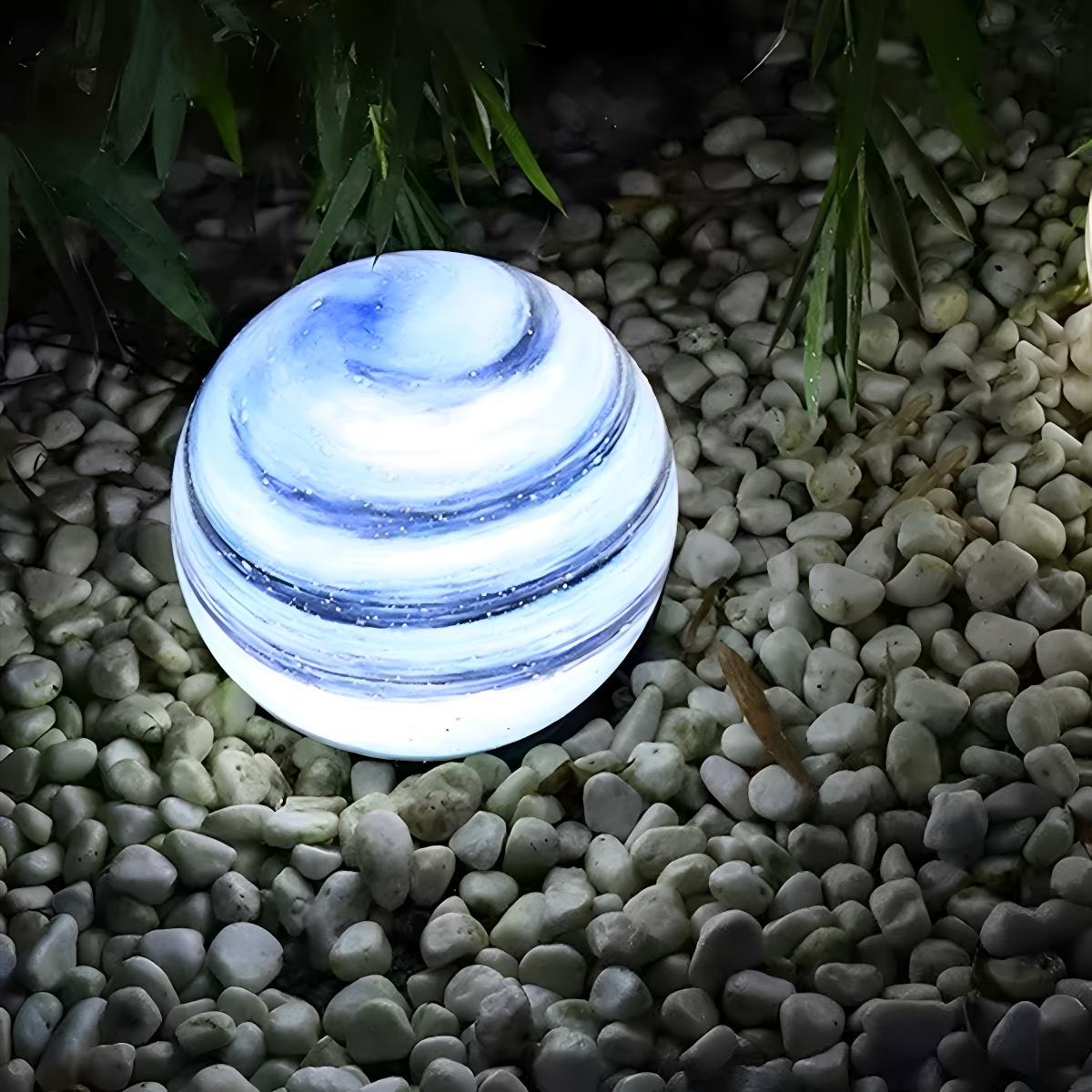 Außenlampe Pfostenkopf Kugel Glas Marmoroptik Warmweiß Garten Einfahrt Tor Villa Außenbeleuchtung Sockellampe E27 IP54 Gartenlampe Stimmungsbeleuchtung | Restfield