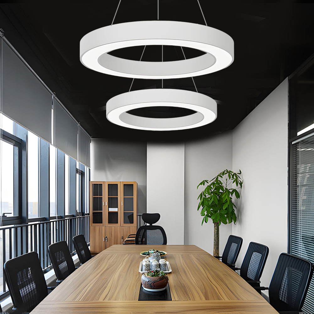 Industrielle LED-Ring-Pendelleuchte 6000K mit IP42 und Acryldiffusor | Restfield