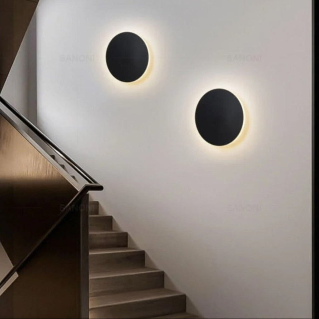 Runde LED-Wandleuchte mit Hintergrundbeleuchtung Aluminium-Acryl-Design Flur Schlafzimmer Wohnzimmer Beleuchtung | Sansoti