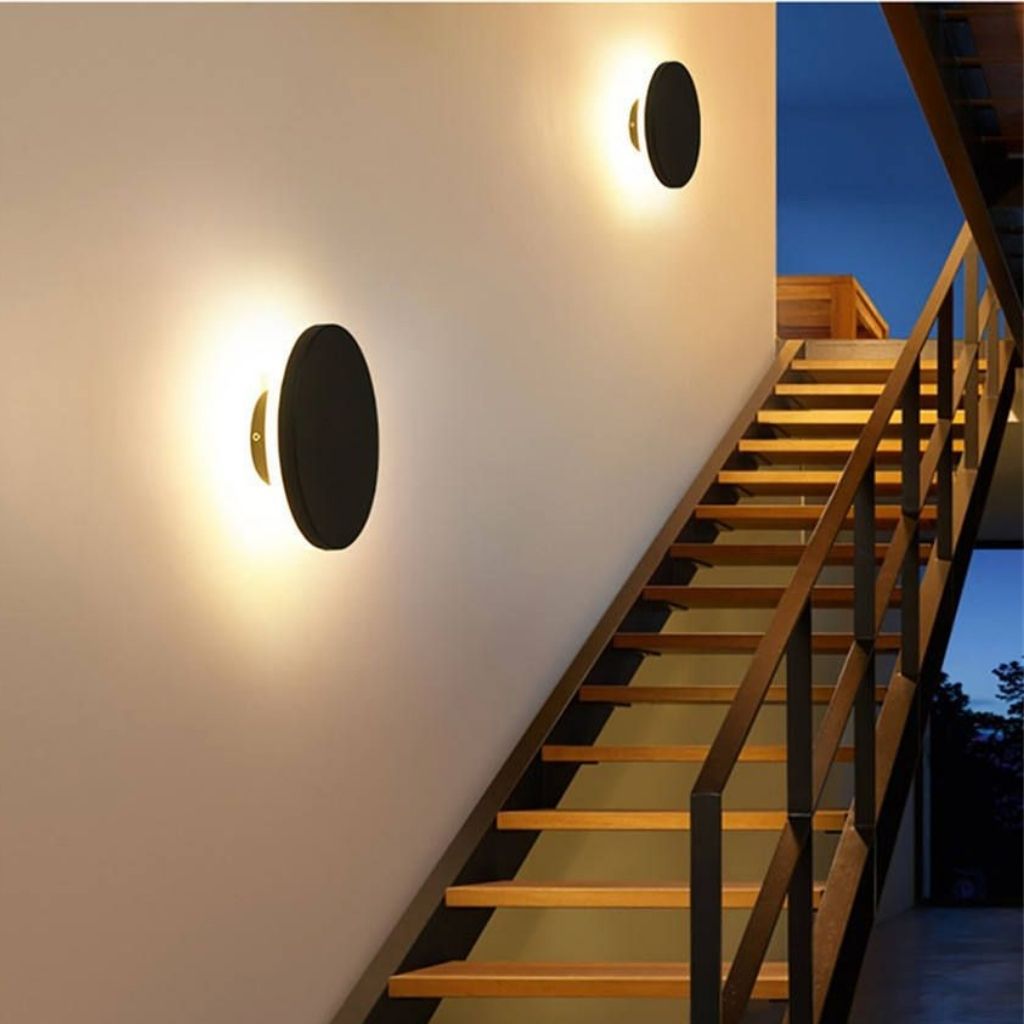 Runde LED-Wandleuchte mit Hintergrundbeleuchtung Aluminium-Acryl-Design Flur Schlafzimmer Wohnzimmer Beleuchtung | Sansoti