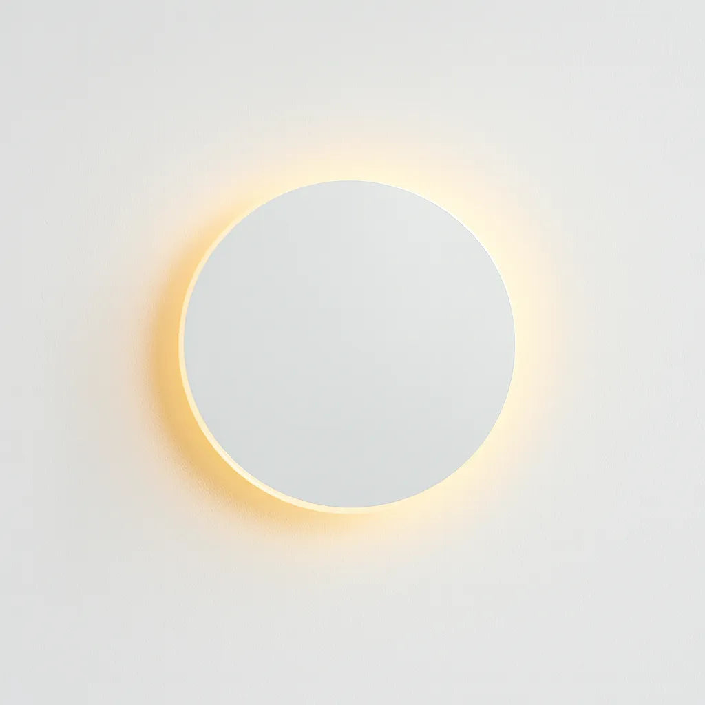 Runde LED-Wandleuchte mit Hintergrundbeleuchtung Aluminium-Acryl-Design Flur Schlafzimmer Wohnzimmer Beleuchtung | Sansoti