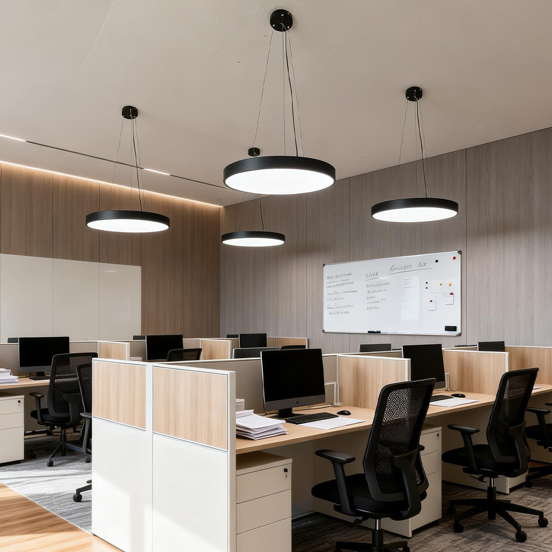 Suspension LED ronde moderne avec couleur de lumière dimmable et suspension réglable | Restfield