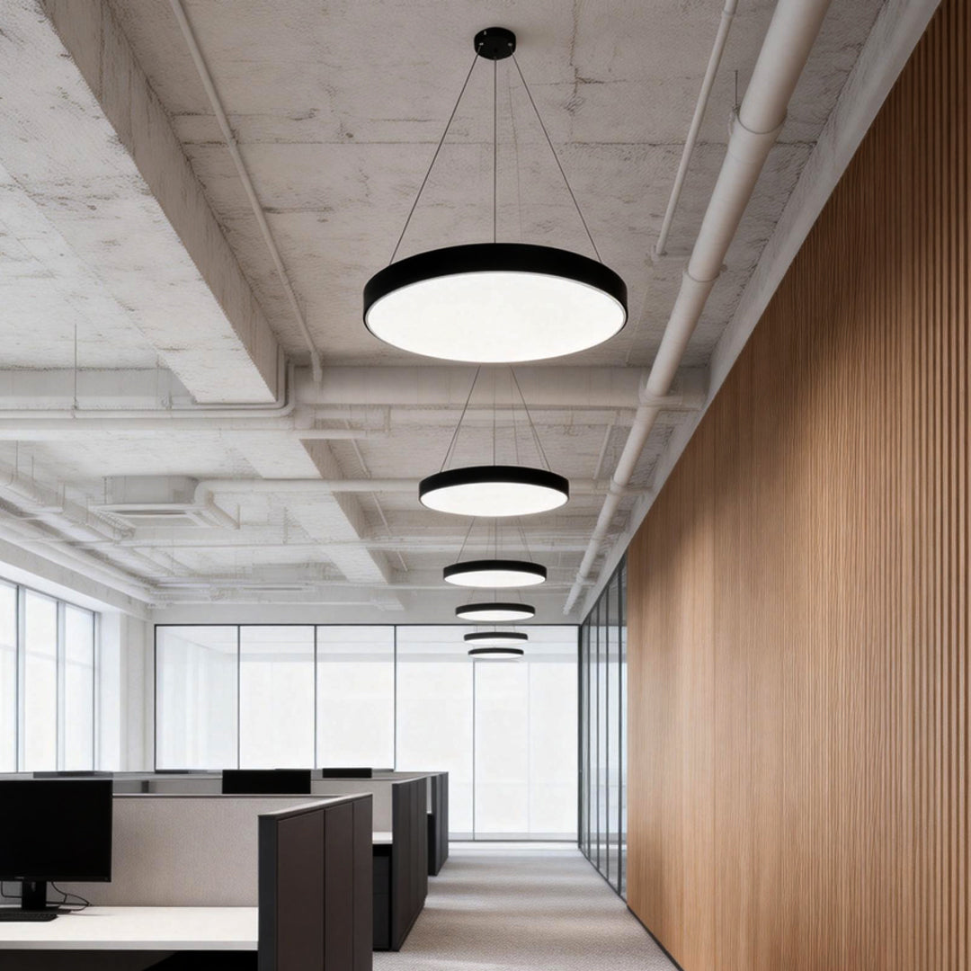 Suspension LED ronde moderne avec couleur de lumière dimmable et suspension réglable | Restfield