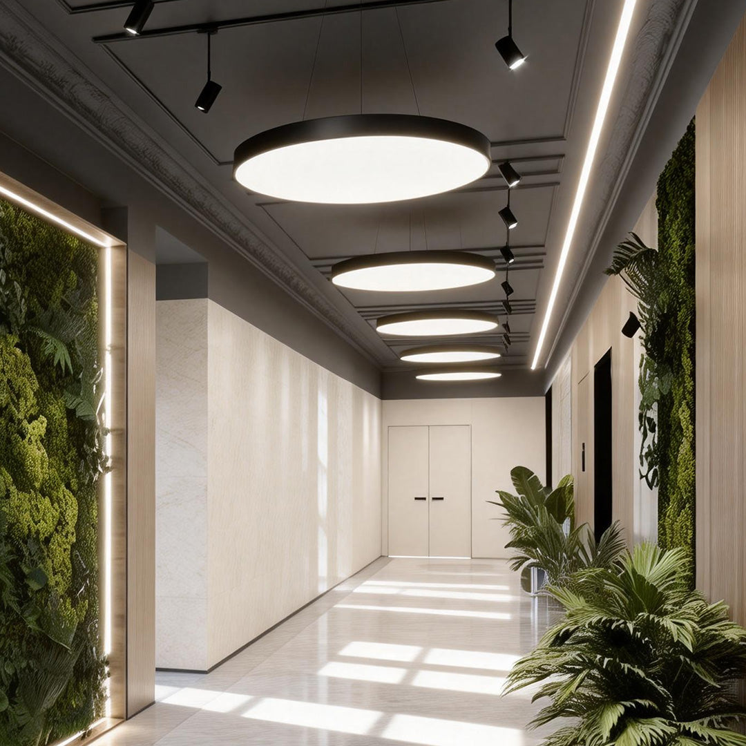 Suspension LED ronde moderne avec couleur de lumière dimmable et suspension réglable | Restfield
