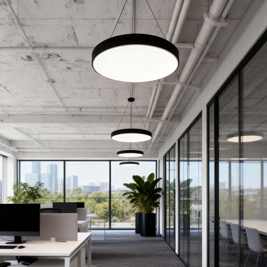 Suspension LED ronde moderne avec couleur de lumière dimmable et suspension réglable | Restfield