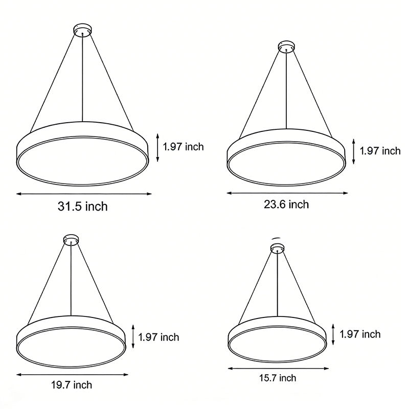 Suspension LED ronde moderne avec couleur de lumière dimmable et suspension réglable | Restfield