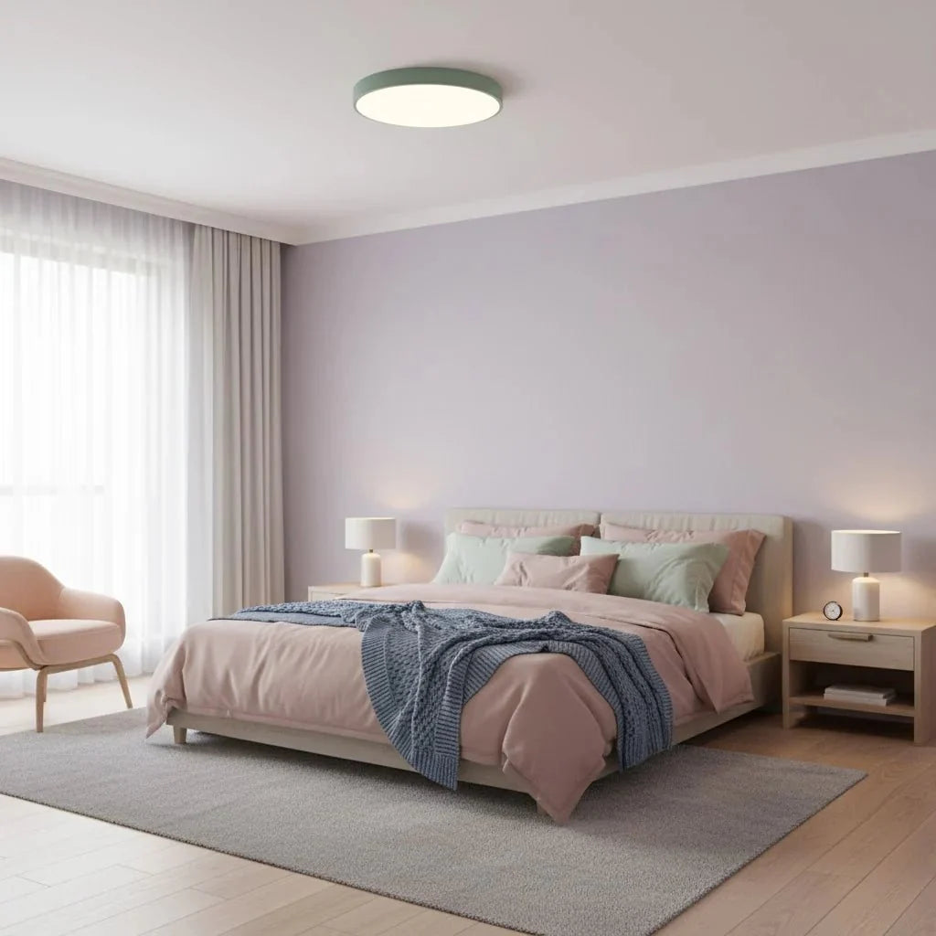 Runde Deckenleuchte Ultra-Slim 5 cm LED Farbenfroh Moderne Deckenbeleuchtung Wohnzimmer Schlafzimmer Kinderzimmer | Sansoti