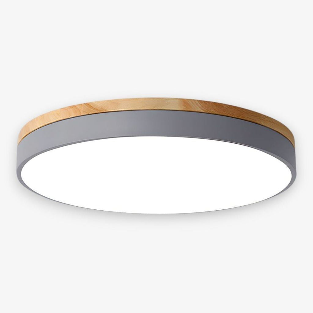 Runde Holz-Deckenleuchte mit LED-Beleuchtung, 30–50 cm, dimmbar, warmweißes Licht für Wohnzimmer, Schlafzimmer und Esszimmer | Sansoti