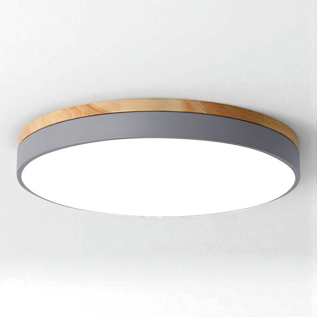 Runde Holz-Deckenleuchte mit LED-Beleuchtung, 30–50 cm, dimmbar, warmweißes Licht für Wohnzimmer, Schlafzimmer und Esszimmer | Sansoti