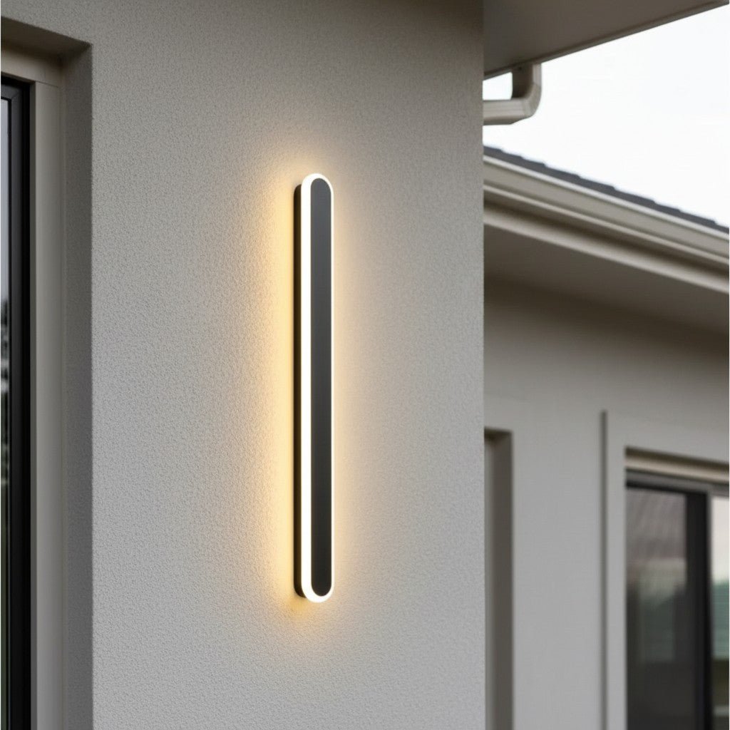 Aluminium Buitenwandlamp Afgeronde Randen IP65 LED Verlichting Gevel Entree Tuin Balkon Zwart Wit Goud | Sansoti