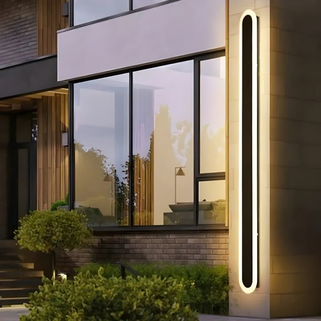Aluminium Buitenwandlamp Afgeronde Randen IP65 LED Verlichting Gevel Entree Tuin Balkon Zwart Wit Goud | Sansoti