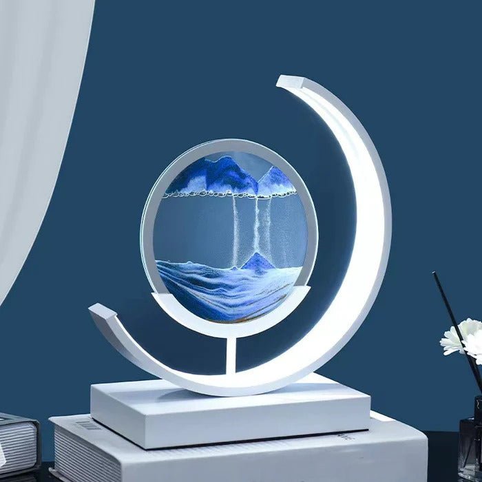 Lampe de table LED acrylique pivotante paysage de sable noir salon chambre lampe d'ambiance lampe de chevet lampe décorative | Restfield