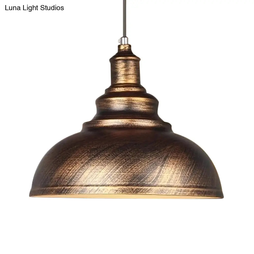 Suspension métallique en forme de coupe style rustique industriel E26/E27 éclairage de plafond de salle à manger noir blanc rouille salon | Sansoti