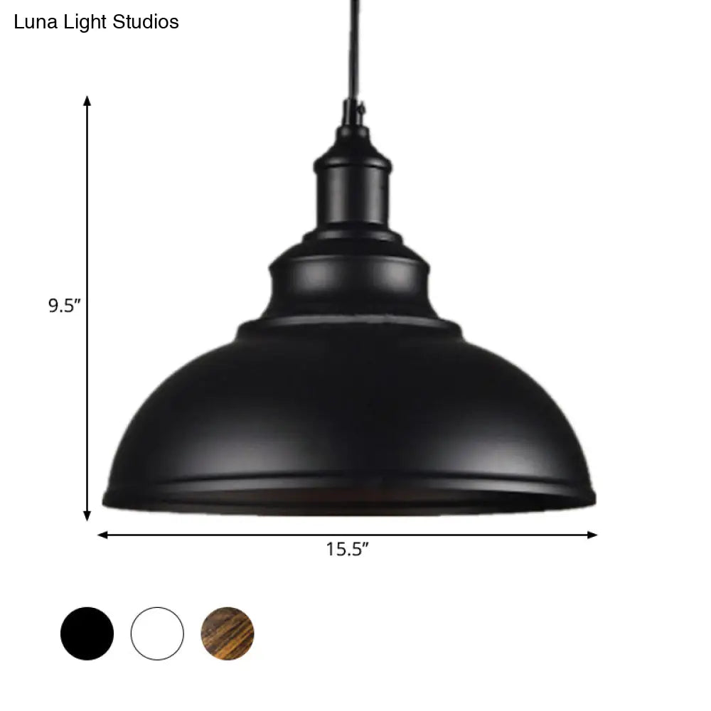 Suspension métallique en forme de coupe style rustique industriel E26/E27 éclairage de plafond de salle à manger noir blanc rouille salon | Sansoti