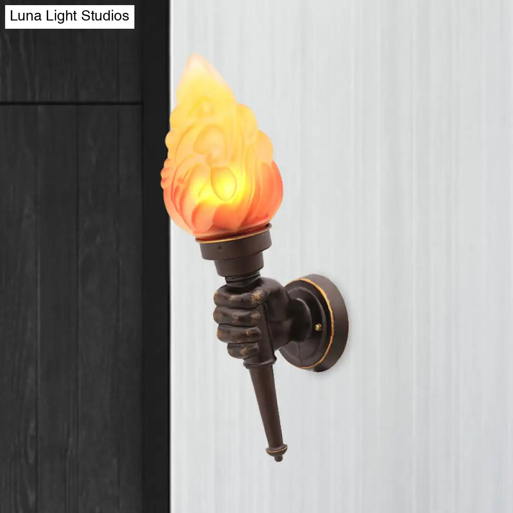 Wandlamp Glas Bronskleurig Toortsvorm E26/E27 Fitting Entree Hal Sfeervol Industrieel Retro Stijl Woonkamer | Sansoti