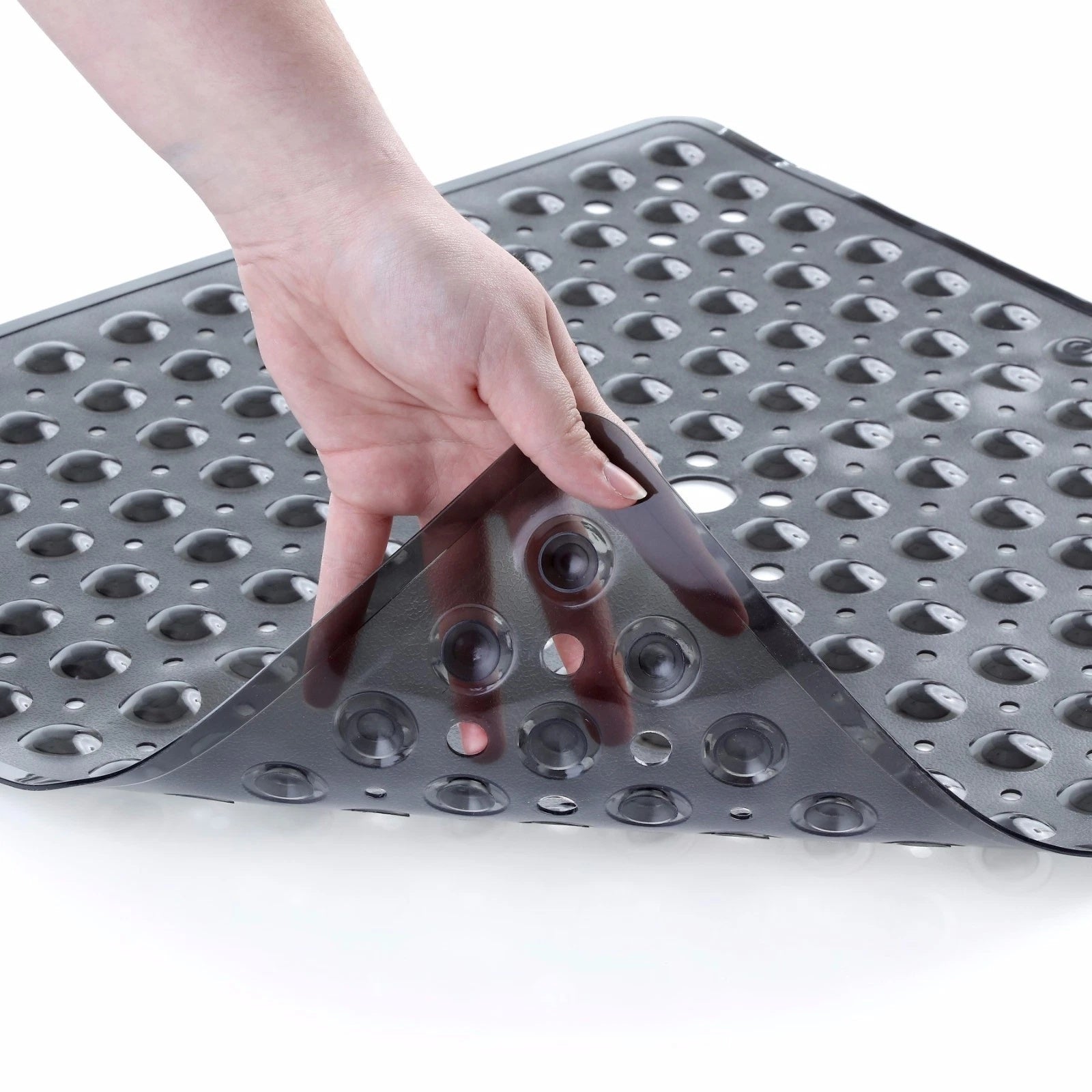 Antislip Badmat met Zuignappen – Veilig Vaste Mat voor Bad en Douche – Vierkant Design met Drainagegaten – PVC Douchevloermat – Machinewasbaarbaar | Sansoti