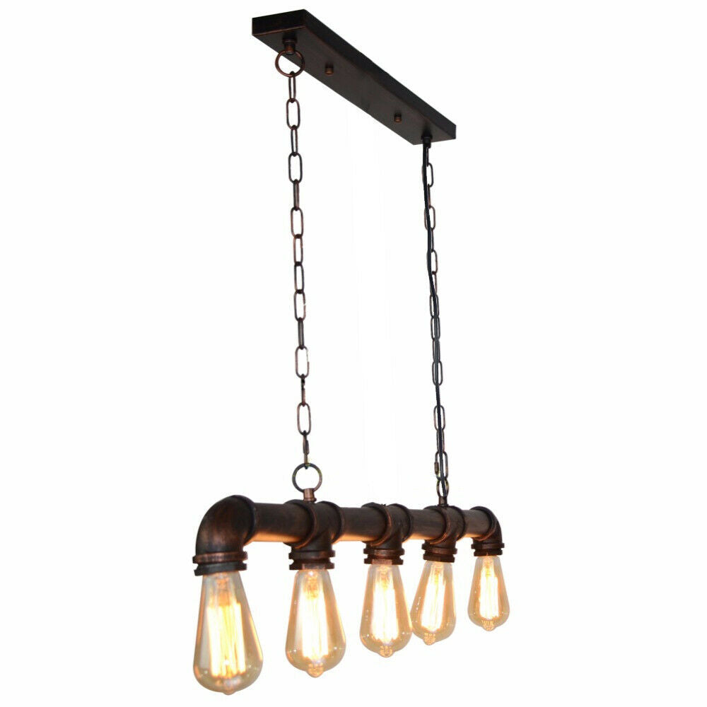 Hängelampe Industrial Steampunk Wasserpfeife Kupfer Eisen 110cm Vintage Deckenleuchte Retro