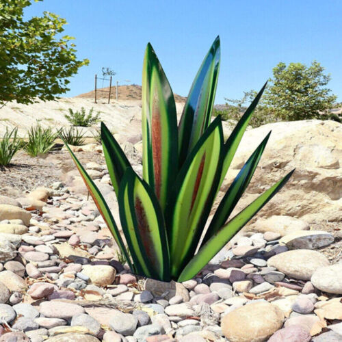 Metalen agave tuinbeeld van roestvrij staal voor tuin, terras en interieurdecoratie | Sansoti