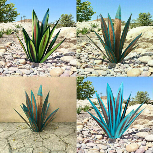 Metalen agave tuinbeeld van roestvrij staal voor tuin, terras en interieurdecoratie | Sansoti