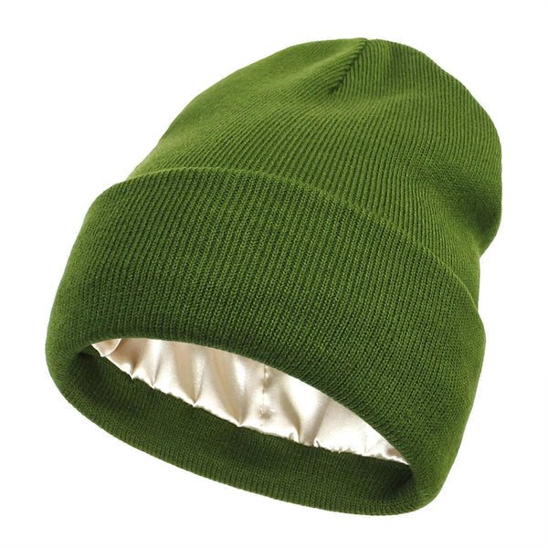 Zijden Wintermuts Dames Wol Voering Haarbescherming Ademend Windbestendig Warm Winteraccessoire Mode | Sansoti
