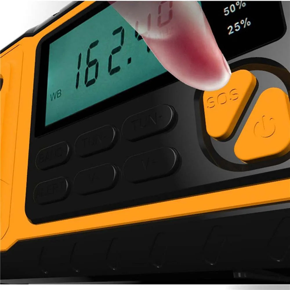 Noodradio Oplaadbaar met Zonnepaneel en Powerbank 4000mAh voor Outdoor Camping en Stroomuitval Noodsituaties | Sansoti