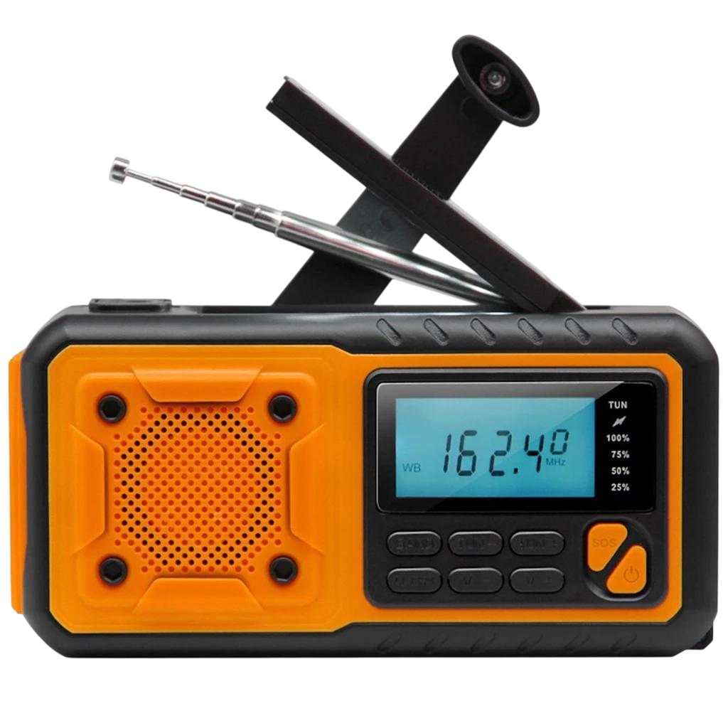 Noodradio Oplaadbaar met Zonnepaneel en Powerbank 4000mAh voor Outdoor Camping en Stroomuitval Noodsituaties | Sansoti
