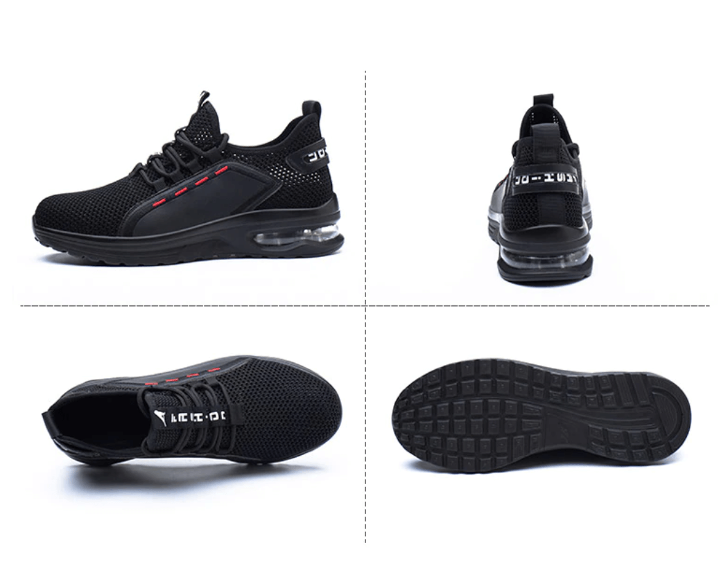 Buty ochronne z metalowym noskiem dla mężczyzn, obuwie robocze S3, antypoślizgowe, z przewiewnej siateczki, sportowy design | Sansoti