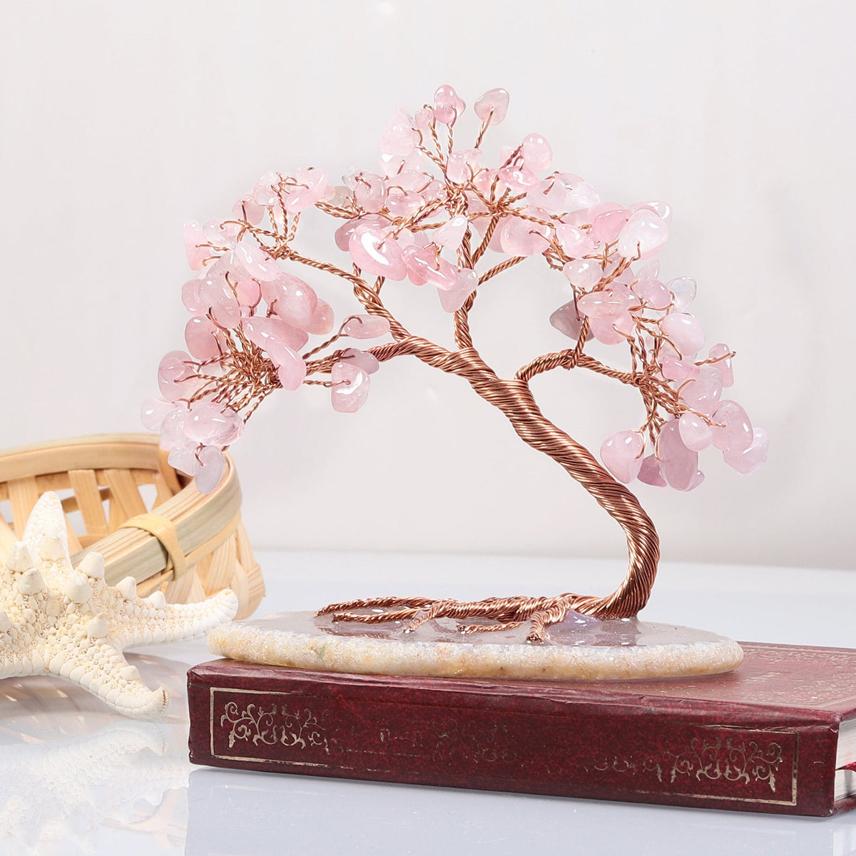 Lebensbaum mit Natursteindekoration, spirituelles Wohnaccessoire für Meditation, Chakren, Energiesteine und Wellness | Sansoti