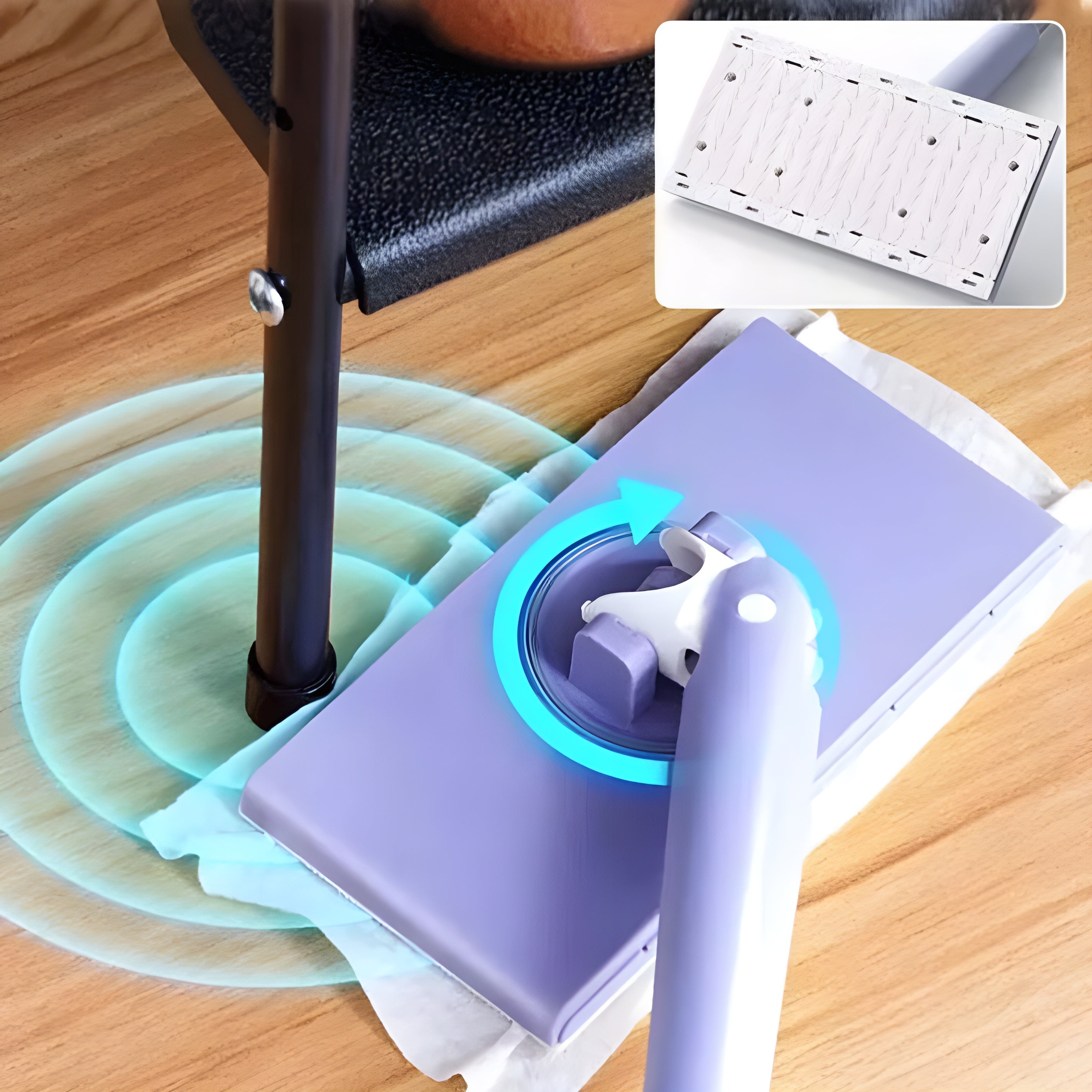 Draaibare Vlakke Dweil met Handsfree Wisselsysteem voor Hygiënisch Schoonmaken | Sansoti