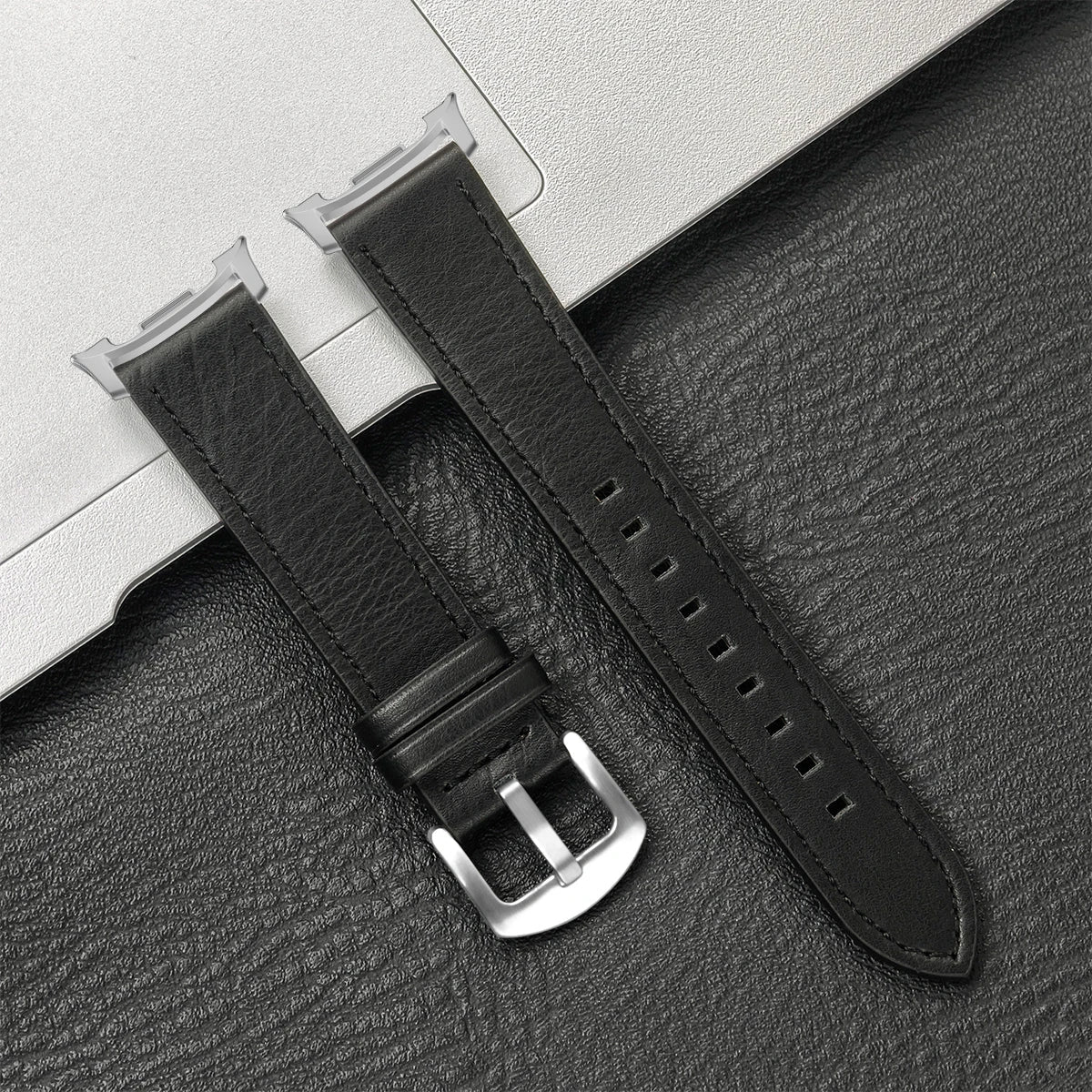 Braunes Lederarmband für Smartwatch mit Metallschnalle Verstellbares Atmungsaktives Armband für den täglichen Gebrauch | Sansoti