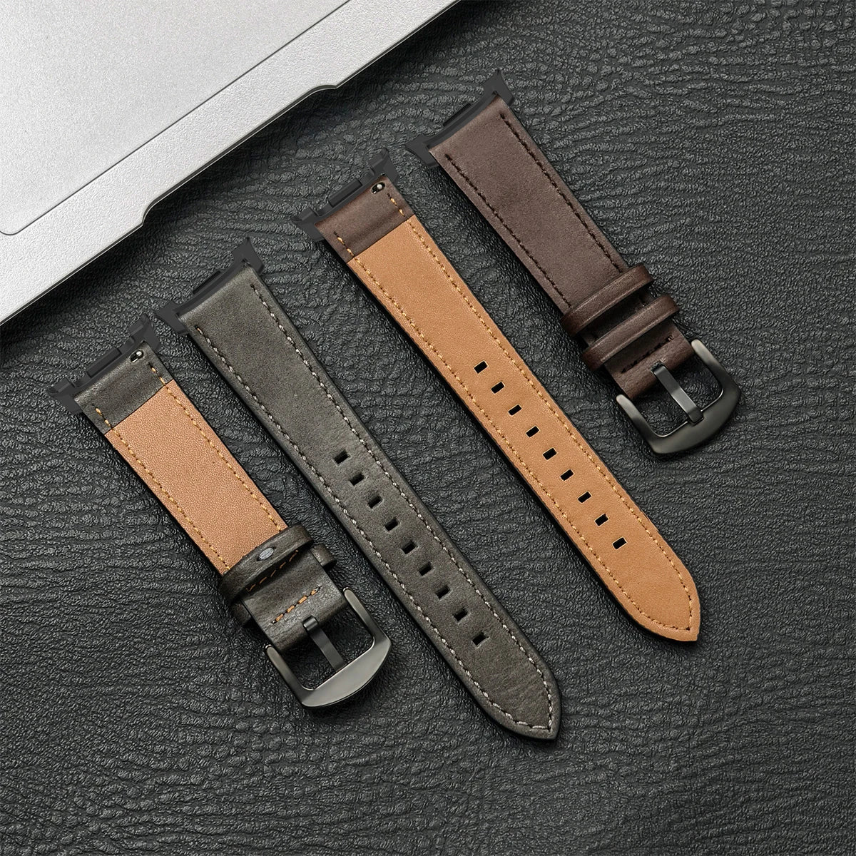 Braunes Lederarmband für Smartwatch mit Metallschnalle Verstellbares Atmungsaktives Armband für den täglichen Gebrauch | Sansoti