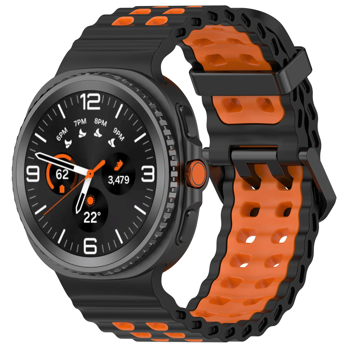 Silikon-Sportarmband für Smartwatches mit atmungsaktiver Perforation, wasserdichtes Design, Fitness-Armband, verstellbar | Sansoti