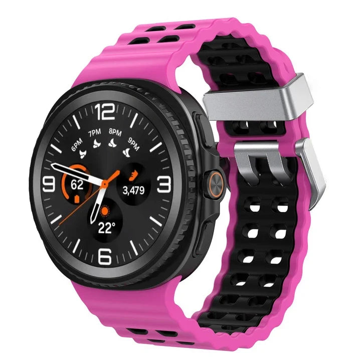 Silikon-Sportarmband für Smartwatches mit atmungsaktiver Perforation, wasserdichtes Design, Fitness-Armband, verstellbar | Sansoti